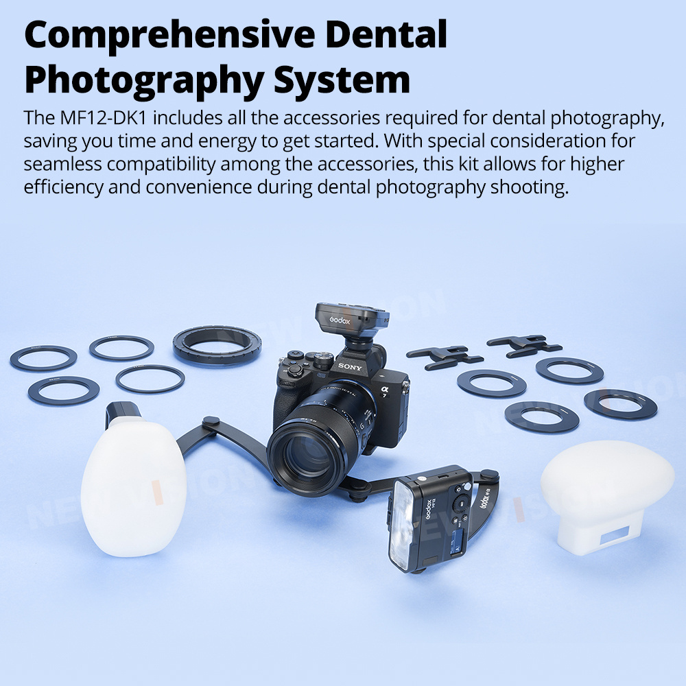 Godox MF12 MF12-DK1 Dental Photography Lighting Mini macro Dual flash with Diffuser for Oral Cavity Insect Close-up Shooting