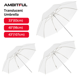 AMBITFUL 83cm 98cm 107cm Translucent Umbrella White Soft Diffuser Studio Photography Umbrella for Studio Flash Strobe Lighting