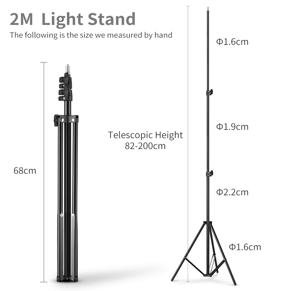 2M 1/4 Screw Light Stand Tripod For Photo Studio Softbox Video Flash Umbrellas Reflector Lighting Background Stand