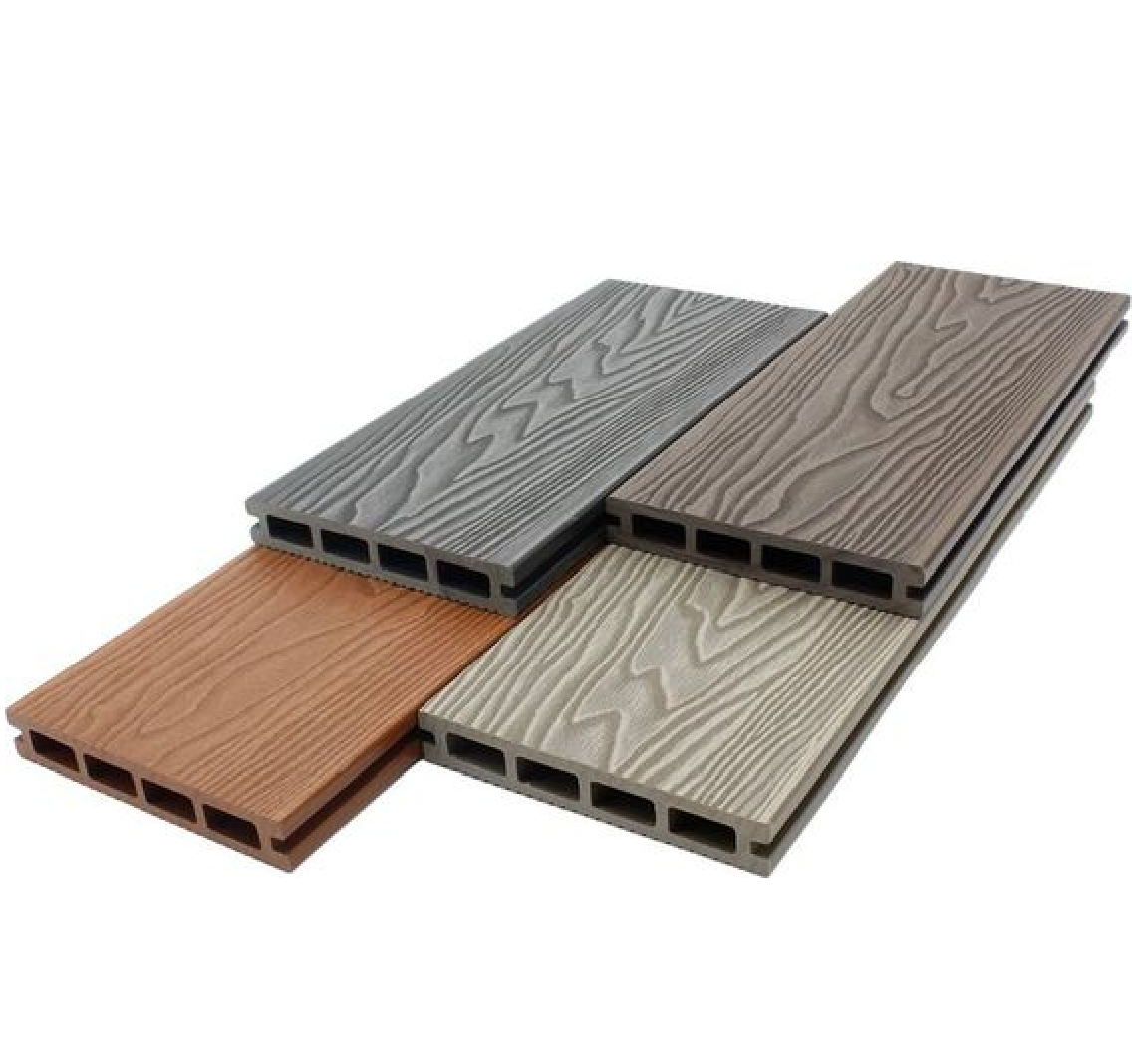 High Quality Wood Plastic Composite Wood 3D Grain Deck Outdoor Swimming Pool Garden Flooring WPC Decking