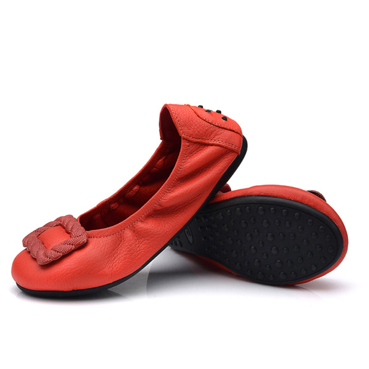 2022 new breathable casual comfortable sheep leather flat foldable ballet women's dance shoes