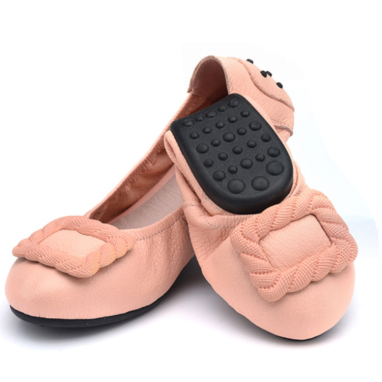 2022 new breathable casual comfortable sheep leather flat foldable ballet women's dance shoes