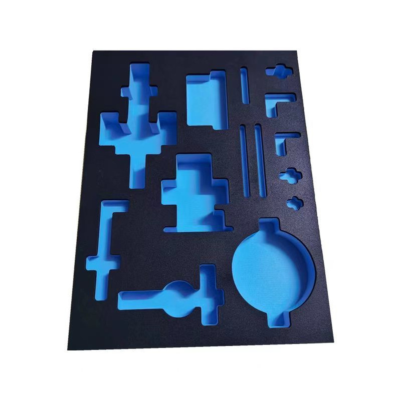 EVA lining custom carved high density foam pearl cotton shock absorber with adhesive sealing strip foot pad and plate