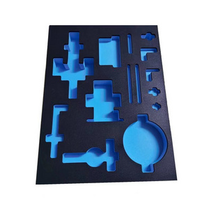 EVA lining custom carved high density foam pearl cotton shock absorber with adhesive sealing strip foot pad and plate