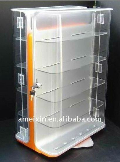 China manufacturer plastic products cosmetic display stand rack acrylic display cabinet