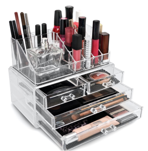 China manufacturer plastic products cosmetic display stand rack acrylic display cabinet