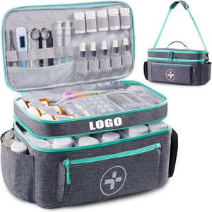 Polyester Medical Bag with Pocket and Medicine Bottle Holder Portable Emergency Survival Supplies Tools Trauma First Aid Kit