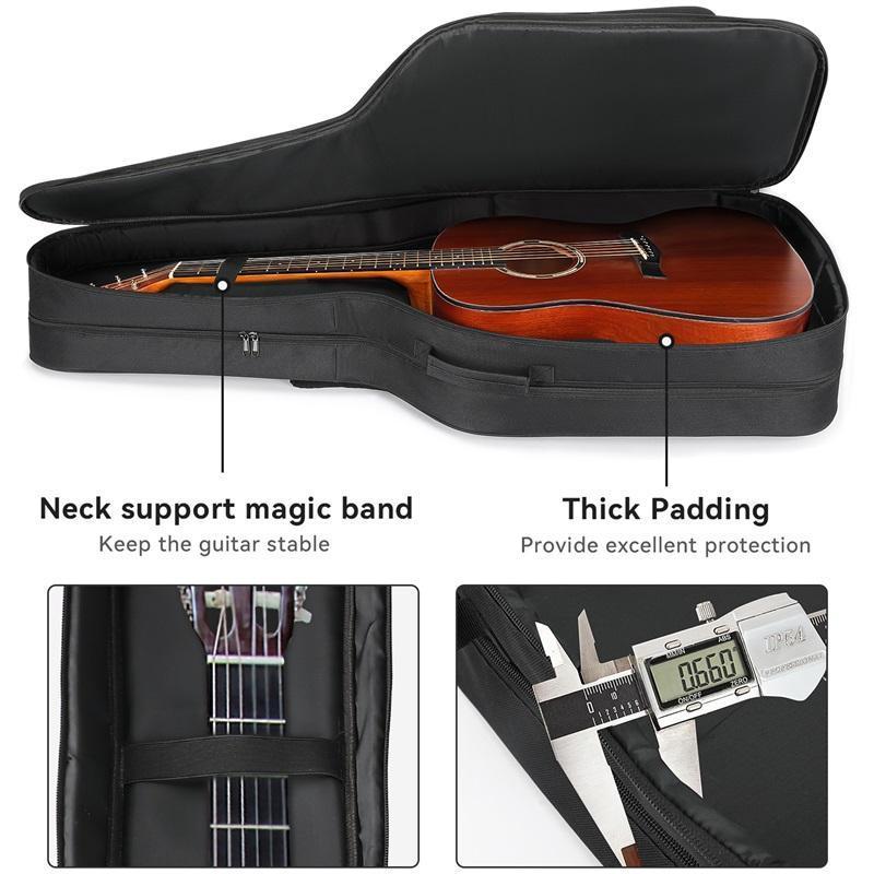 Oxford Bass Guitar Gig Bags Oxford Waterproof Musical Instrument Backpack 36 38 39 40 41 inch Foldable Thick Padded Guitar Case