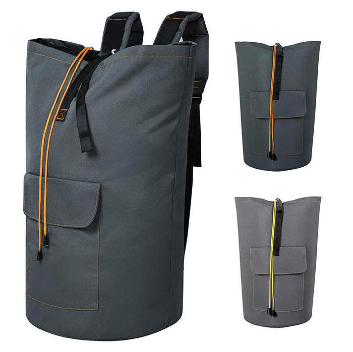 Custom Oxford Foldable Laundry Bag For Clothes Hanging Large Capacity Bagpack Clothes Dirty Organizer Laundry Basket Backpack