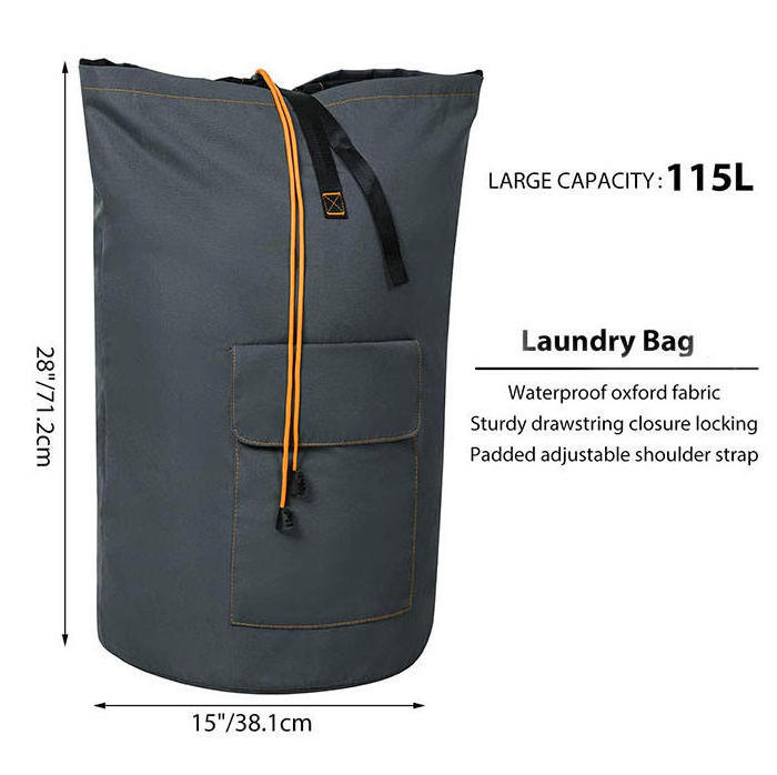 Custom Oxford Foldable Laundry Bag For Clothes Hanging Large Capacity Bagpack Clothes Dirty Organizer Laundry Basket Backpack