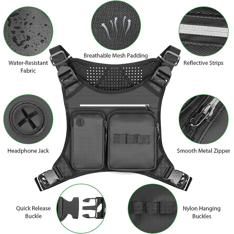 Custom Tactical Chest Bag Men's Vests Waistcoats For Sport Marathon Running Cycling Waterproof Jogging Bag For Women Chest Pack