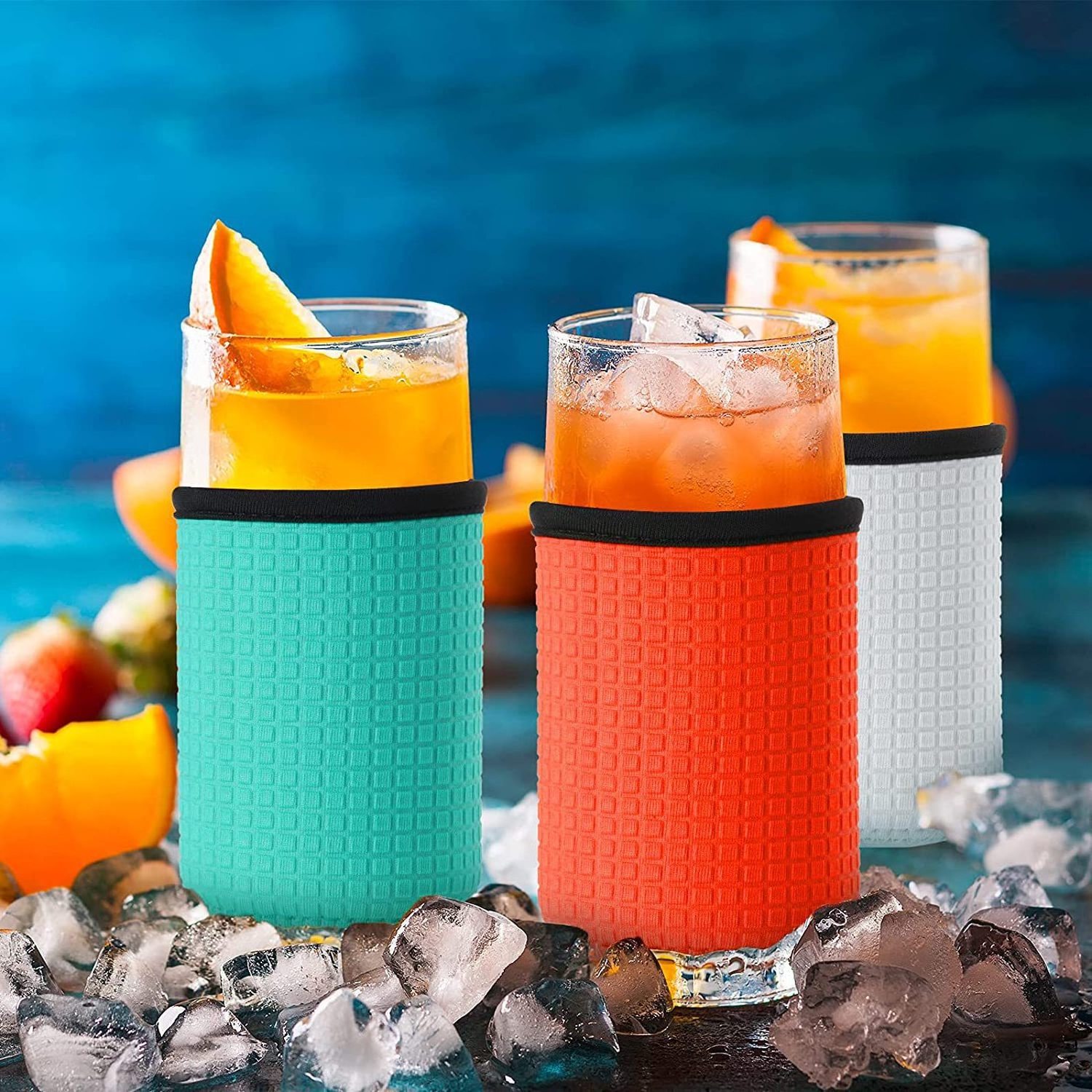 Can Cooler Bags Insulation Kola Beer Can Holder Neoprene Embossed Cup Sleeve for Party Waterproof Thermal Insulation Can Koozy