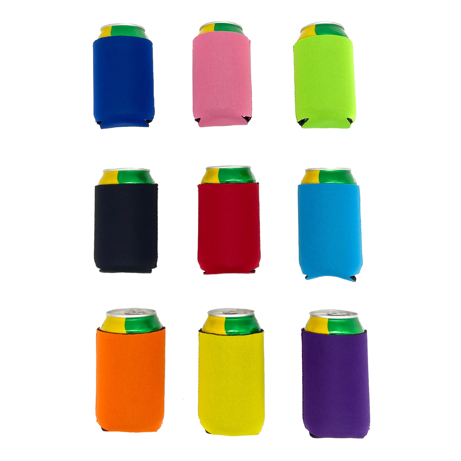 Can Coozies Foldable 3mm Neoprene Insulated Beer Cola Sleeve Can Holder Custom Printed Collapsible Waterproof Can Koozy