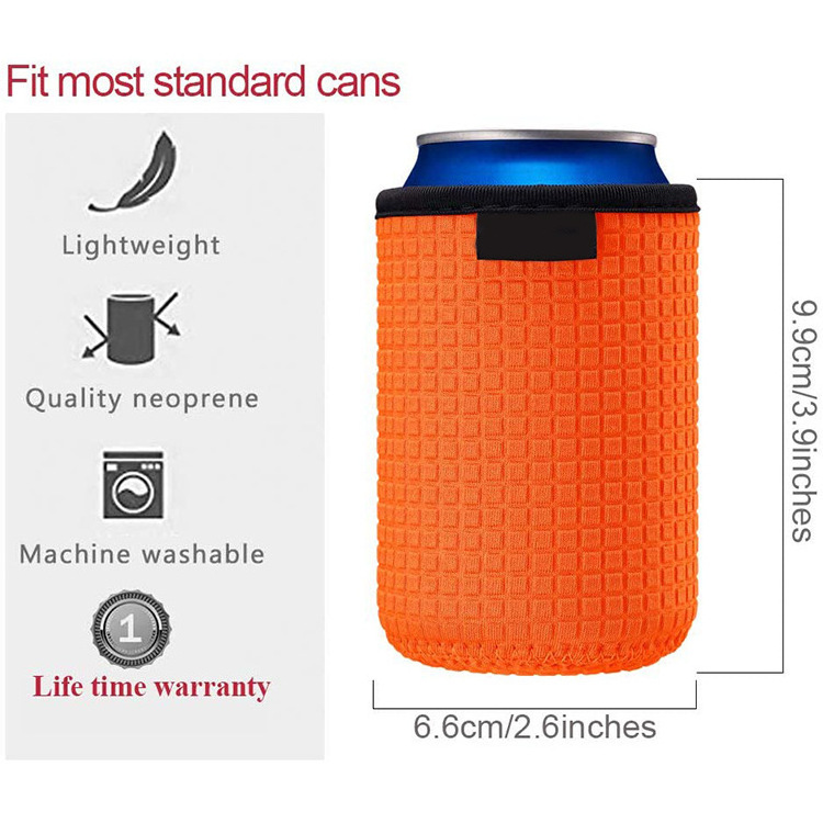 Can Cooler Bags Insulation Kola Beer Can Holder Neoprene Embossed Cup Sleeve for Party Waterproof Thermal Insulation Can Koozy