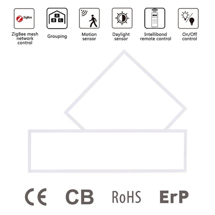 Intellibond commercial 40W dimmable recessed square led flat panel light 60x60 backlight ceiling led panel light built-in sensor