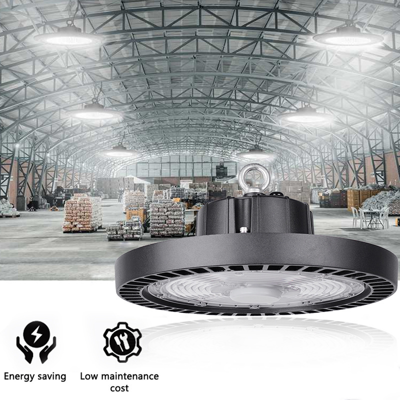 Intellibond Industrial Lighting 100W 150lm/W Ip65 Round Built-In Driver And Sensors Dimmable Warehouse UFO Led High Bay Light