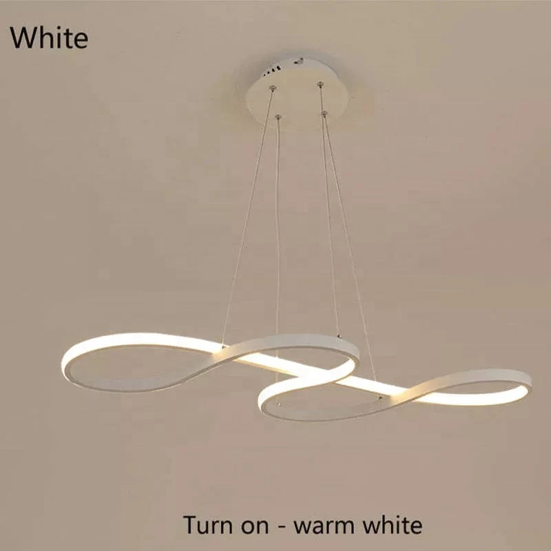 Amelech Modern LED Hanging Light Aluminum Wave Shape Lighting for Dining Table Kitchen living room Pendant Light Lamp Chandelier