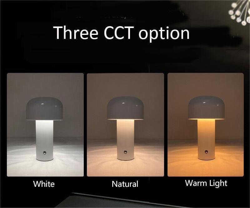 Cordless Kids Children Bedside Touch Dimming USB Rechargeable LED  Wireless Table Mushroom Lamp Light