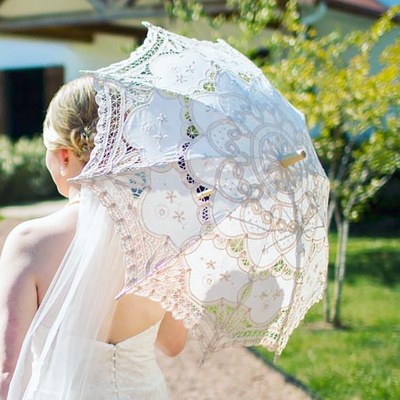 Wedding Gift Outdoor Handmade Floral Umbrella Cotton Victorian Wholesale Lace Parasols Umbrella for Garden Party Photography BestSuppliers
