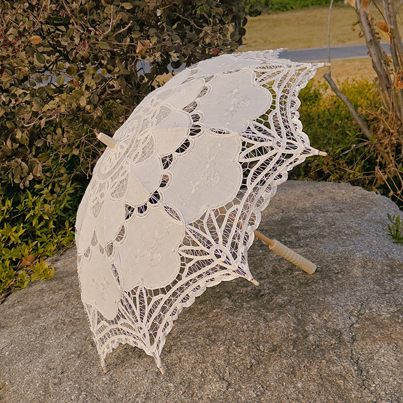 Gothic New Size Handmade Battenburg Lace Parasol Umbrella Wedding decorations for Tea Party Ceremony