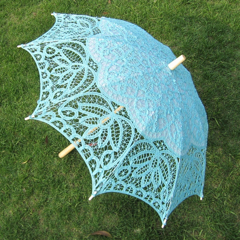 Wholesale Church Wedding Bridesmaid Hand Lace Parasol Umbrella for Wedding Favors Bride Sun Umbrella Marriage Videos Photo Prop