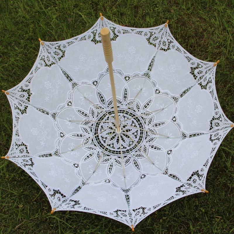 Handmade Embroidery Victorian Lace Parasols Bridal Shower Supplies Wedding Umbrella Decoration Beach Umbrella Lace Parasol