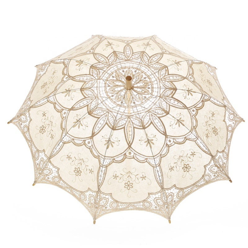 Handmade Embroidery Victorian Lace Parasols Bridal Shower Supplies Wedding Umbrella Decoration Beach Umbrella Lace Parasol