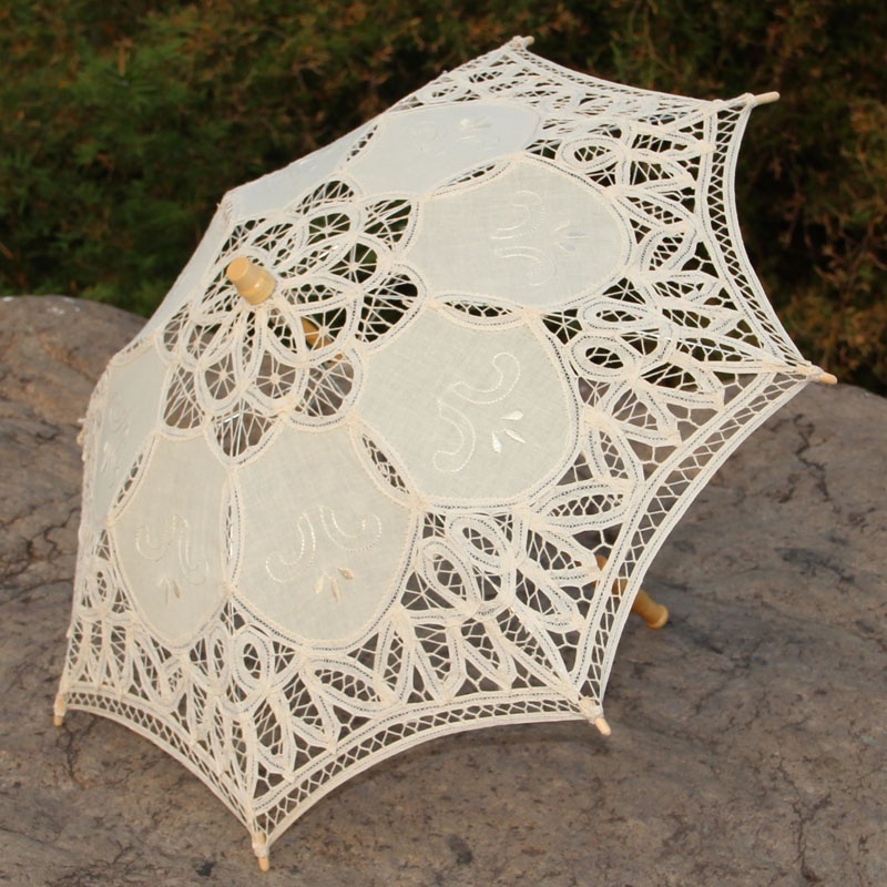 Forest Wedding Decoration Children Lace Parasols Kids Size Umbrella Promotional Small Lace Parasol Beach Umbrella