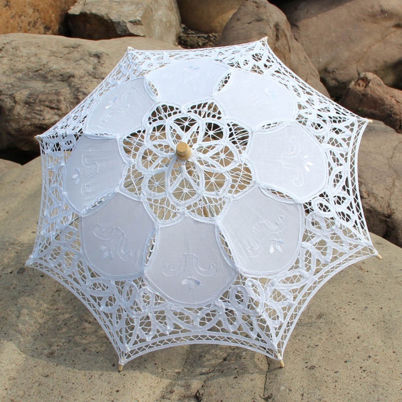 Classical Ins Popular Radius 30cm Sun Protection Parasols Bridal Umbrella Wedding Table Decoration Mini Lace Umbrella