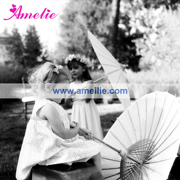 A0389 Victorian Party Shower 32inches Wholesale Stock Wedding Decoration White Paper Parasol Craft Paper Umbrella