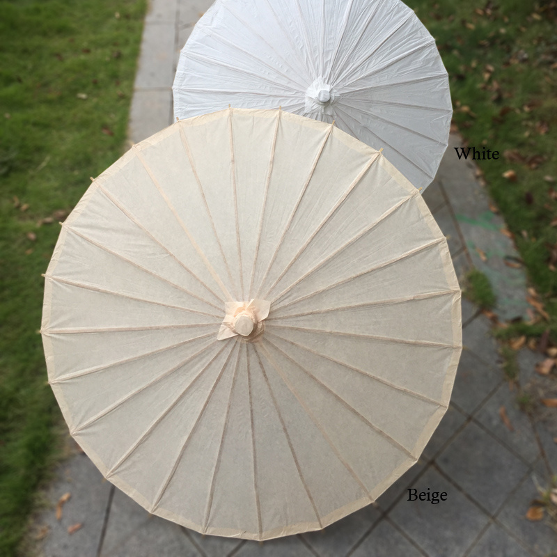 A0389 Victorian Party Shower 32inches Wholesale Stock Wedding Decoration White Paper Parasol Craft Paper Umbrella