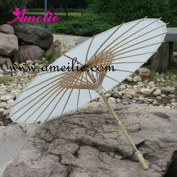 A0389 Victorian Party Shower 32inches Wholesale Stock Wedding Decoration White Paper Parasol Craft Paper Umbrella