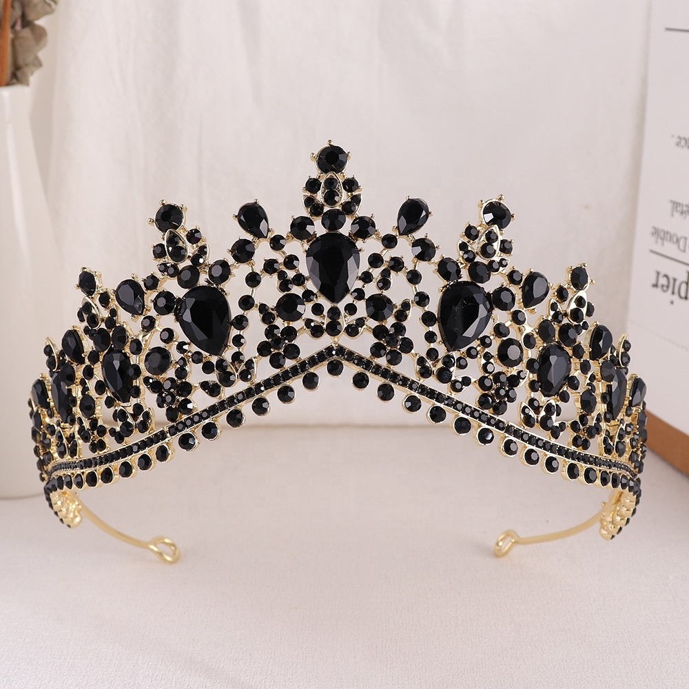 Women Hair Accessories Jewelry Baroque Rhinestone Pageant Crowns Princess Headpiece Girl Wedding Photo Prop