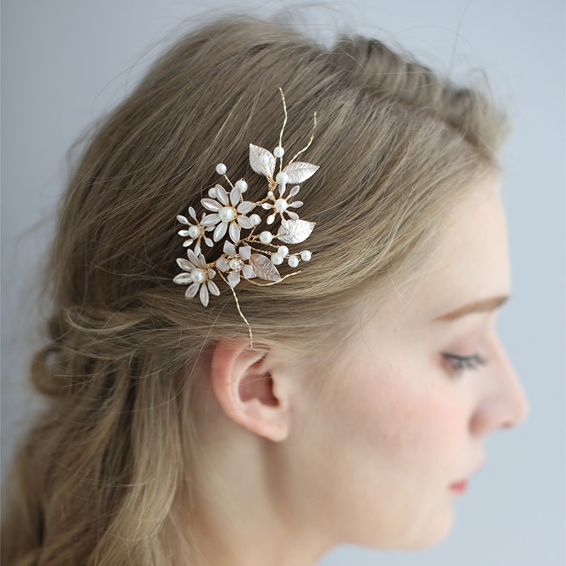 Handmade Fashion Jewelry Pearl Flower Bobby Pins Bridal Accessories Wedding Hair Comb Hair Pin