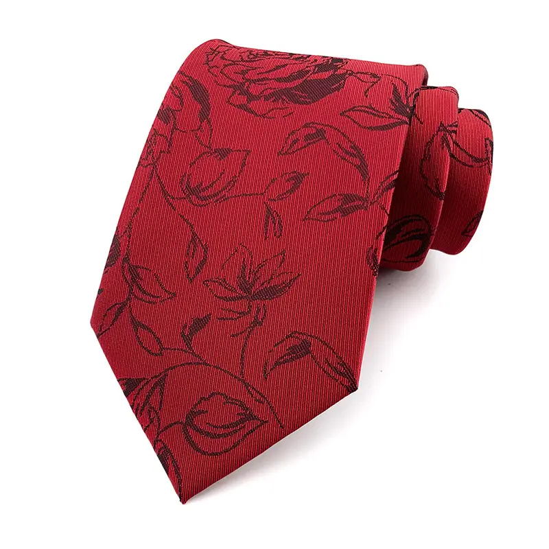 Wholesale Office Wear Custom Trendy Fashion Printed Embroidered Polyester Silk Suit Accessories Label Tie For Men