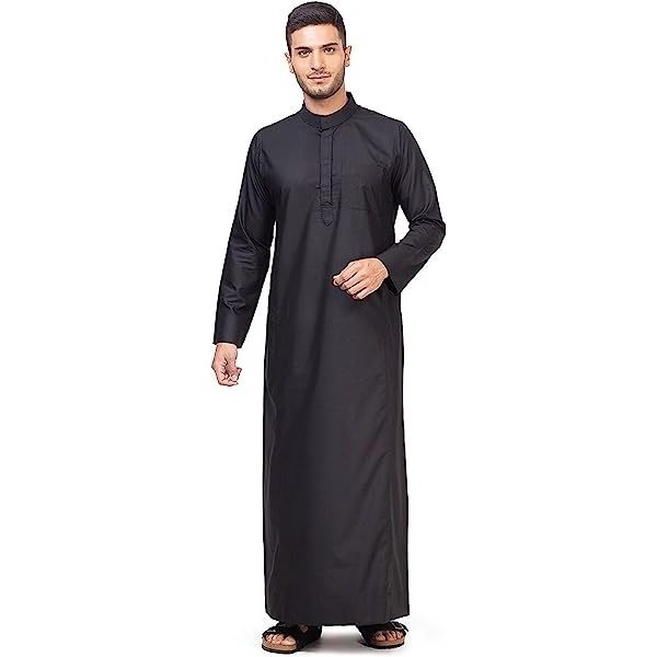 Men Thobe Maroon Color Muslim Thobe Breathable Islamic Abaya Clothing For Men Long Sleeve Kaftan Abaya For Men