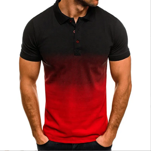 Black Red Gradient Premium Cotton Summer Polo T-Shirts Custom Fashion Sport Wear Athlete Slim Fit Polo T shirt