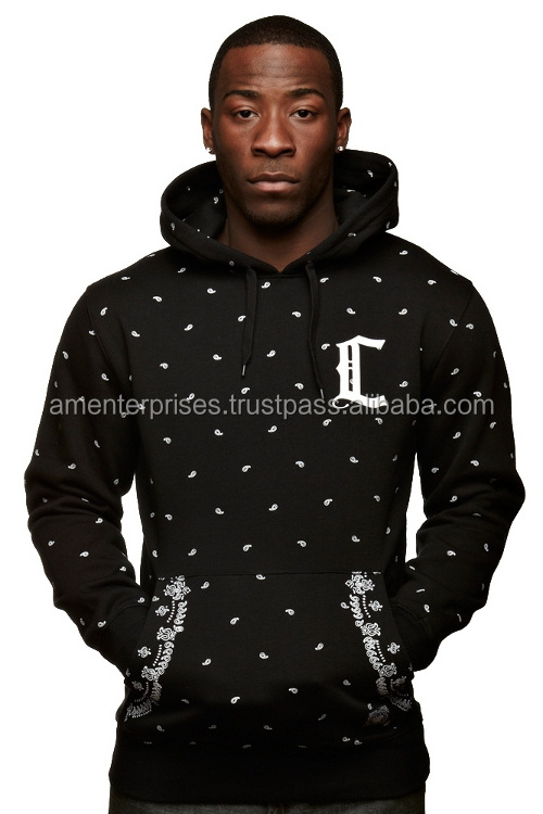 Black Custom Hoodie With White Dots - Black Distressed Hoodie - Elongated Hoodie