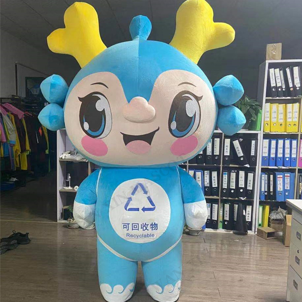 Christmas Cartoon Giant Deer Inflatable Costume Deer Elk Mascot Party Cosplay Plush Doll Dress Xmas Party mascot costumes