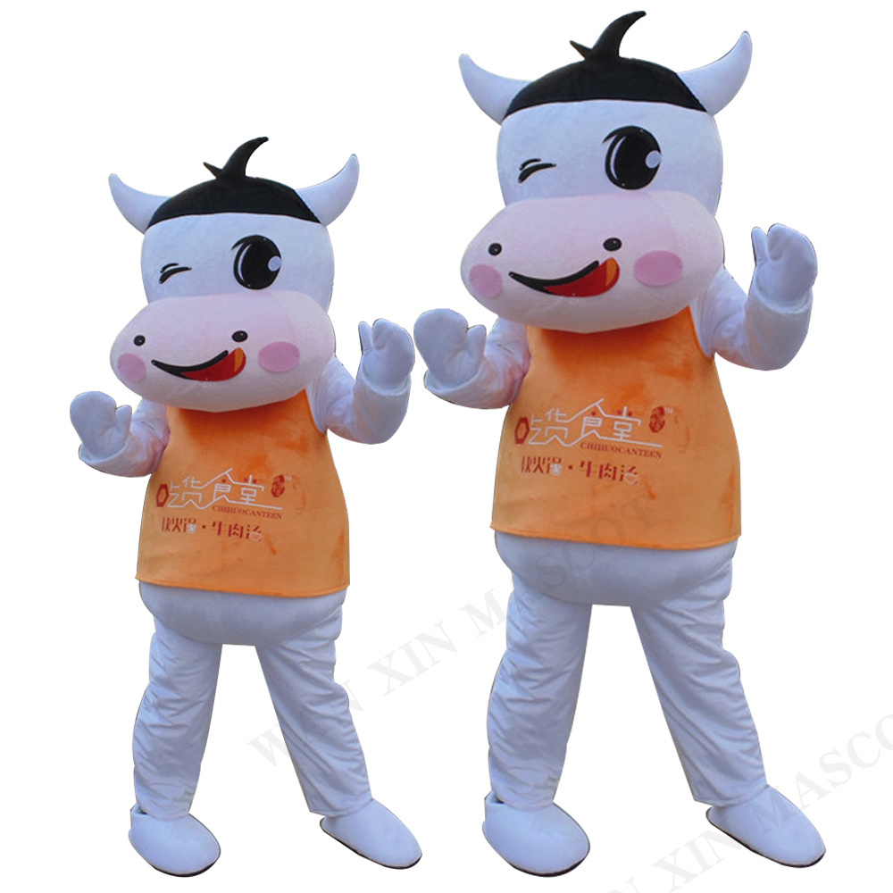 Advertising ceremony Fancy Dress Party Animal carnival perform prop Cosplay Dairy cow Milk cows Cartoon character Mascot Costume