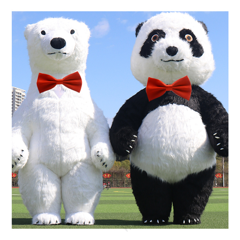 Giant Polar Bear Inflatable Costume Street Funny Panda Mascot Costume Party Cosplay Furry Plush Doll Inflatable Mascot Costume