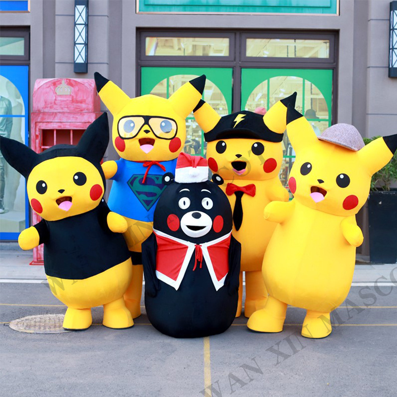 High quality Cartoon character inflatable adult mascot costume mascot costume  Pikachu mascot costume