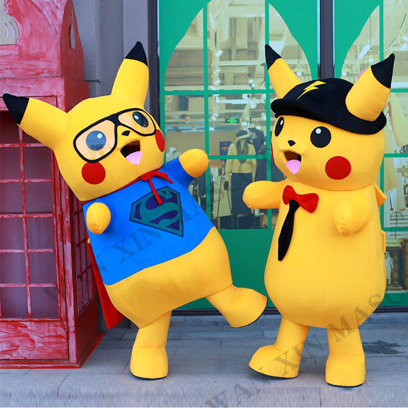 High quality Cartoon character inflatable adult mascot costume mascot costume  Pikachu mascot costume