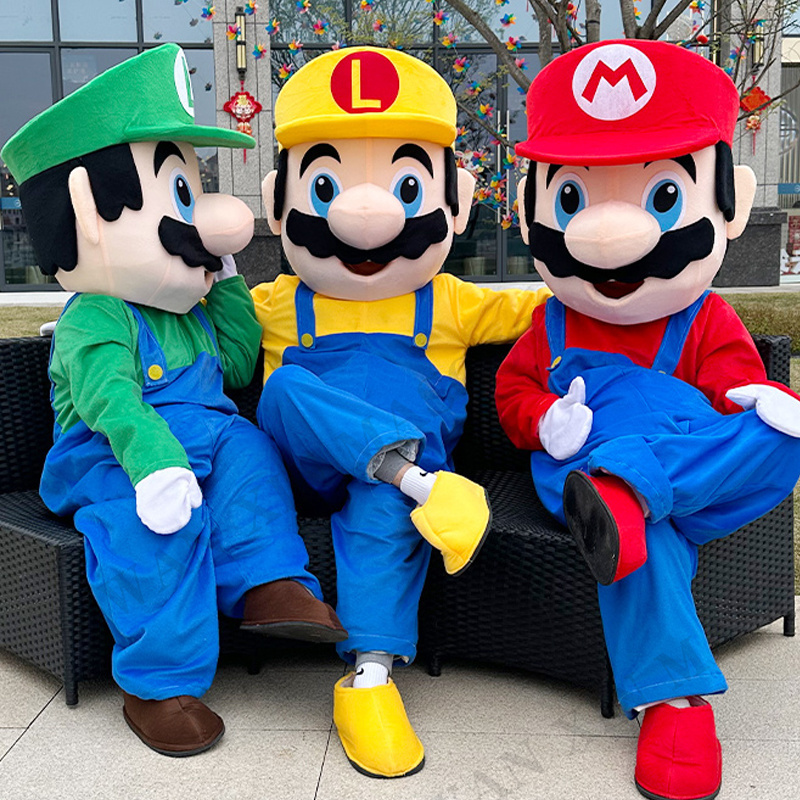 Super Mario Mascot costume Cartoon character Mario Luigi Cosplay costume for adult inflatable mascot