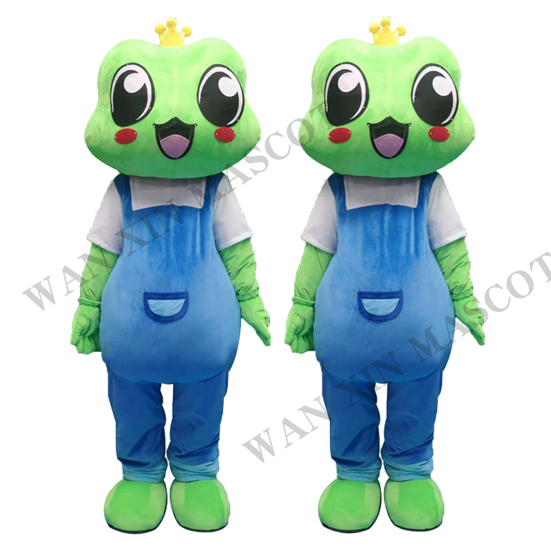 Green frog prince mascot costumes  costume Birthday party mascot costumes for adults lady heart