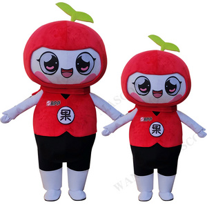 Apple Mascot Costume Fruit Cartoon Apparel Halloween Birthday Cosplay Adult Size Adult Mascot Costume Fruit Mascot