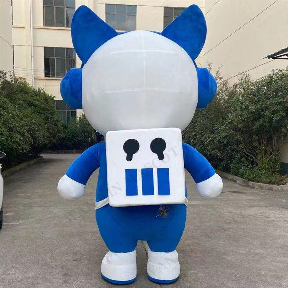 Inflatable Angry Cat Costume Walking Blow Up Mascot Suit Adult Wearable Full Body Furry Mascots for Entertainments Carnival