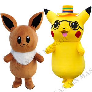 High quality  Animal Mascot Costumes For Halloween Party  Pikachu mascot costume inflatable mascot