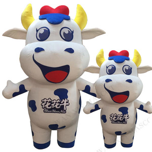 Advertising  Fancy Dress Party Animal carnival perform prop Cosplay Dairy cow Milk cows Cartoon character Mascot Costume