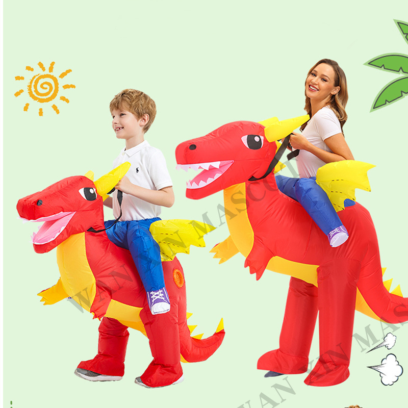 Hot selling Halloween party Funny walking children adult dinosaur master drawing custom pattern Costume Inflatable suit